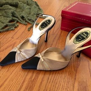 Rene Caovilla Tes Beige Raso Nero T100